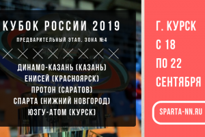 Кубок России 2019. На предварительный этап команда отправилась в Курск